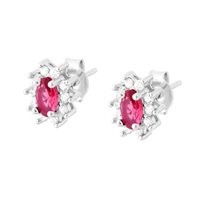 Orecchini da donna in oro bianco 18 kt con zirconi rosa ovali – 2.14 g – Idee Preziose dal 1987 - IP.OK18B/20